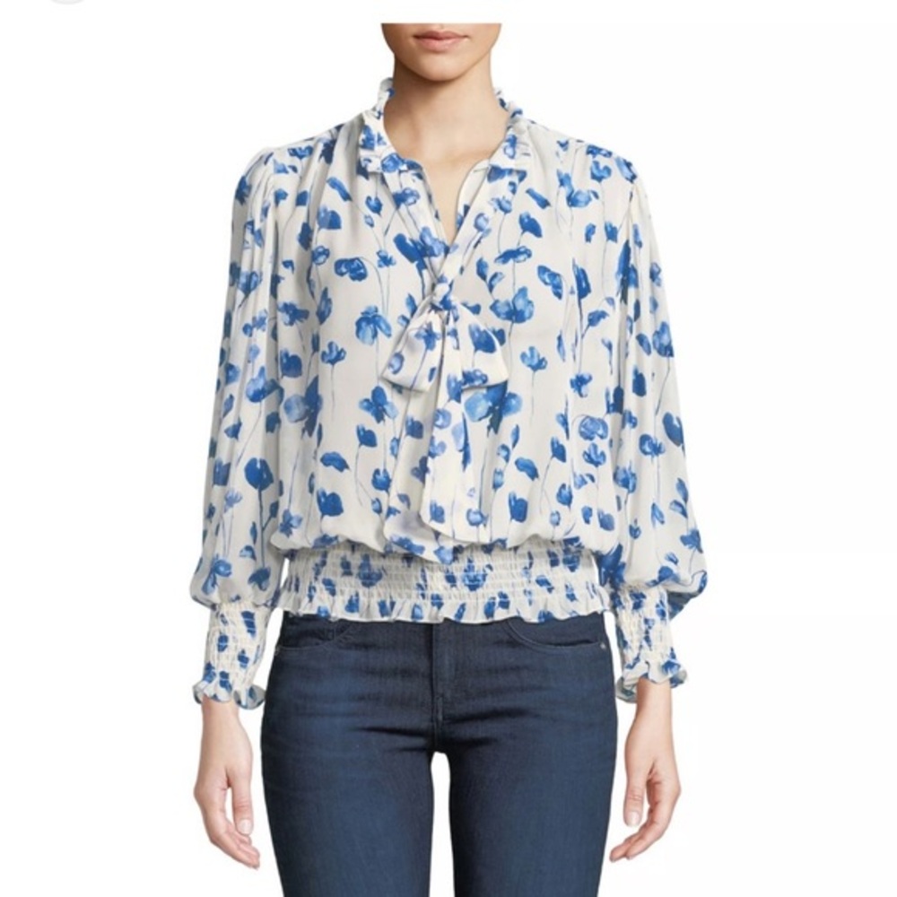 MISA Los Angeles VYVIENNE floral necktie blouse